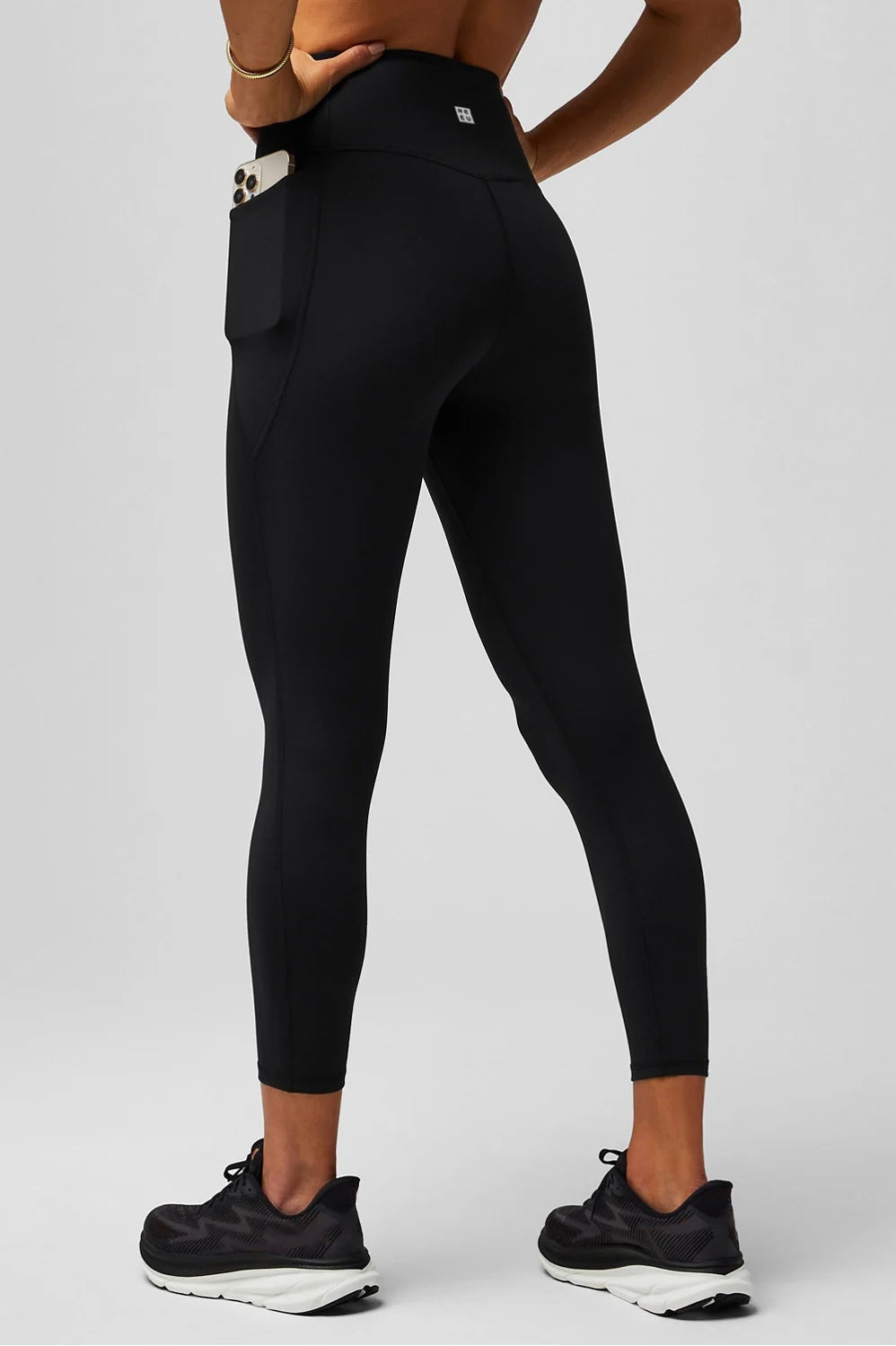 Crossover Leggings with Pockets in Black