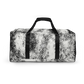 New City Adventure duffle bag in black and white speckle pattern front view