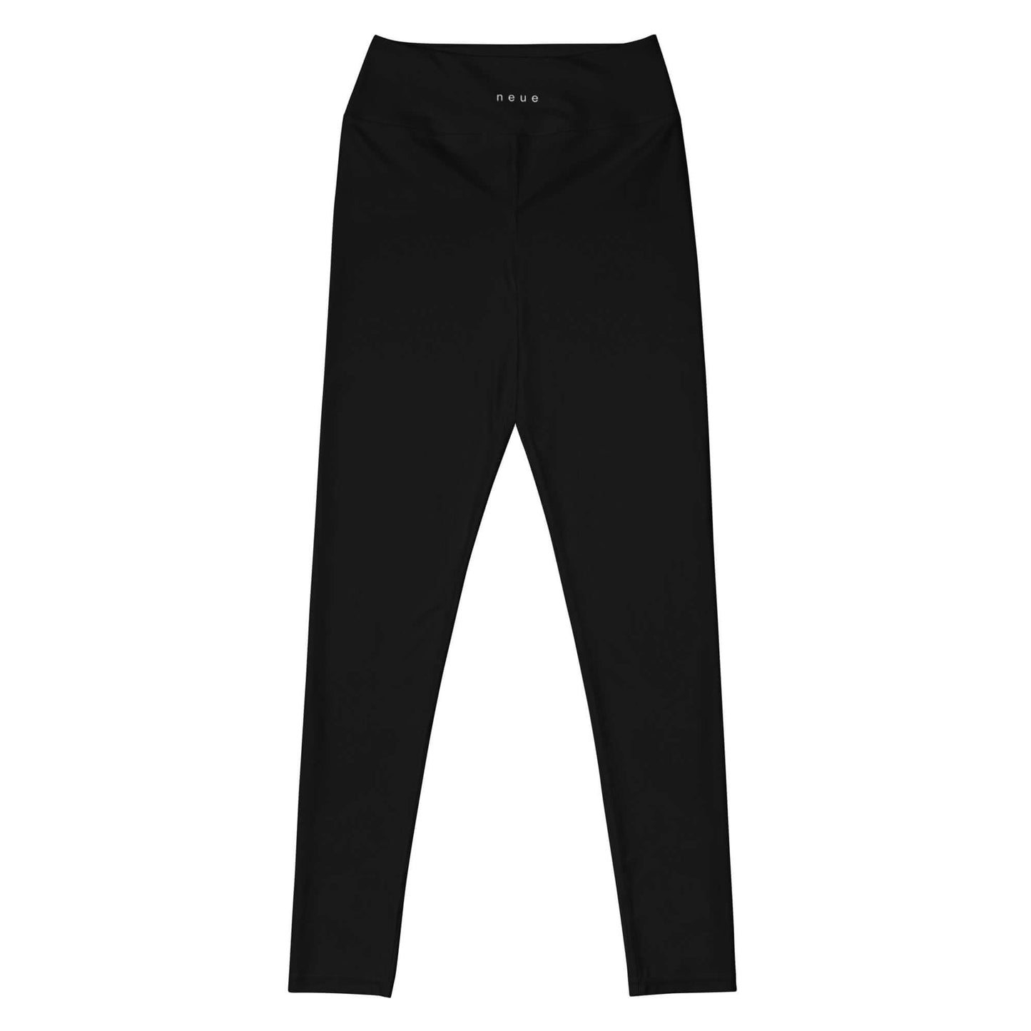 Neue Supply Co. Women's Align Leggings in black. Flat front view with hands on waist.